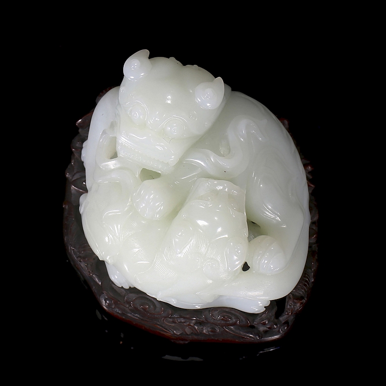 Figura de jade blanco de Hetian