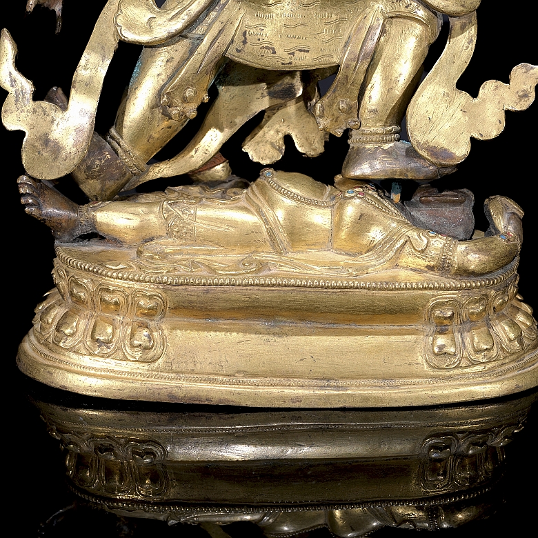 Gilded bronze figure of Mahakala, Qing dynasty