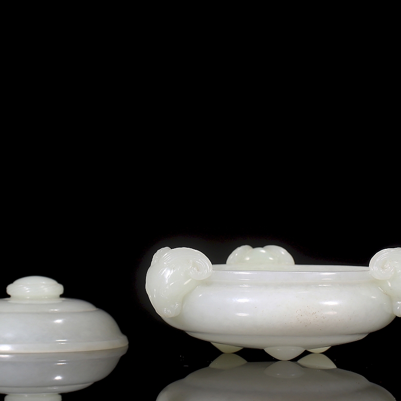 Incensario de jade blanco Hetian