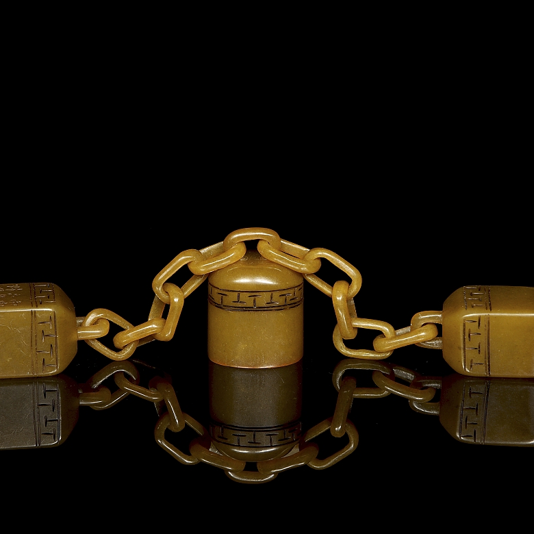 Conjunto de sellos de Shoushan, dinastía Qing