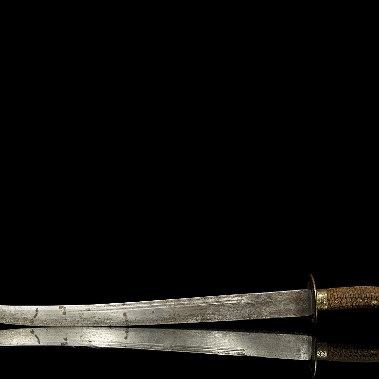 'Shuangdao’ silver-plated metal sword, 20th century - 1
