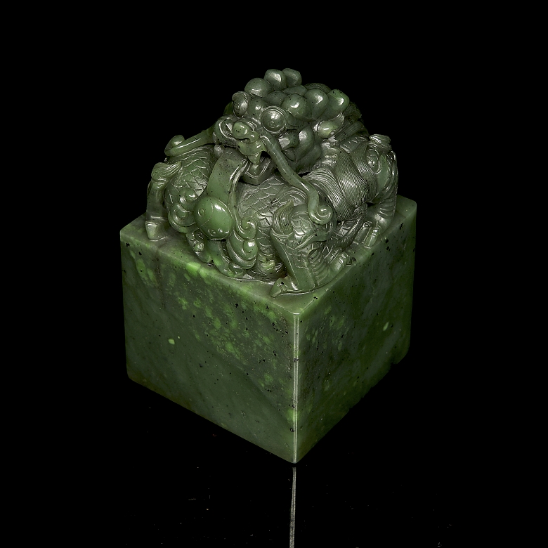 Sello de verde jade espinaca