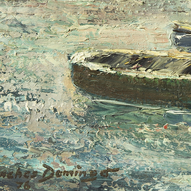 Manuel Sanchez Domingo (20th century) ‘Marine in the harbour’, 1976 - 3