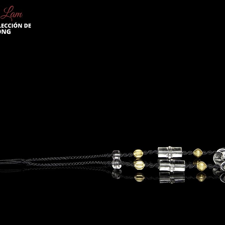 Collar de cuarzo y bronce dorado 