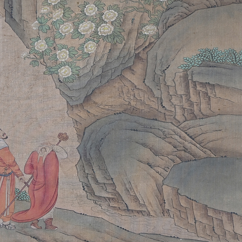 Pintura china “Sabio con dragón”, con firma Cui Zizhong - 3