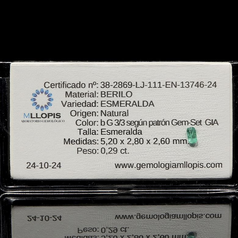Conjunto de tres esmeraldas naturales