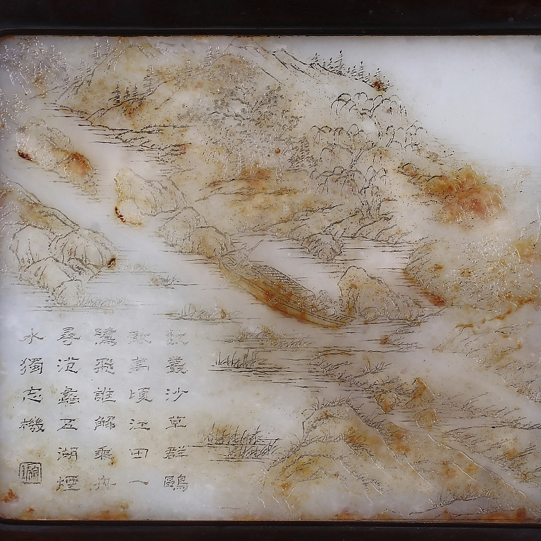 Panel de jade blanco de Hetian