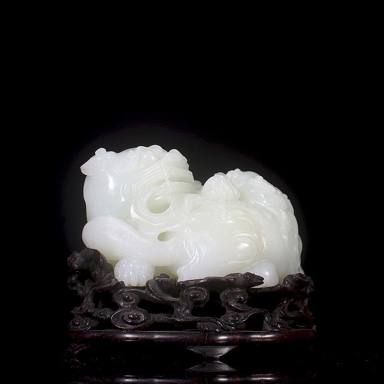 Figura de jade blanco de Hetian