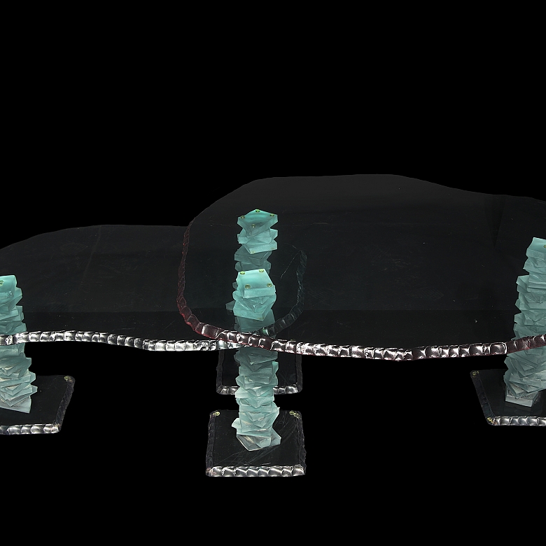 Mesa de cristal siguiendo el estilo de Danny Lane, s.XX