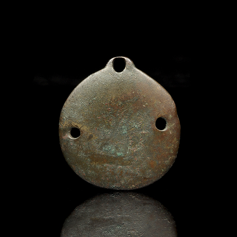 Antiguo amuleto colgante de bronce, Tíbet