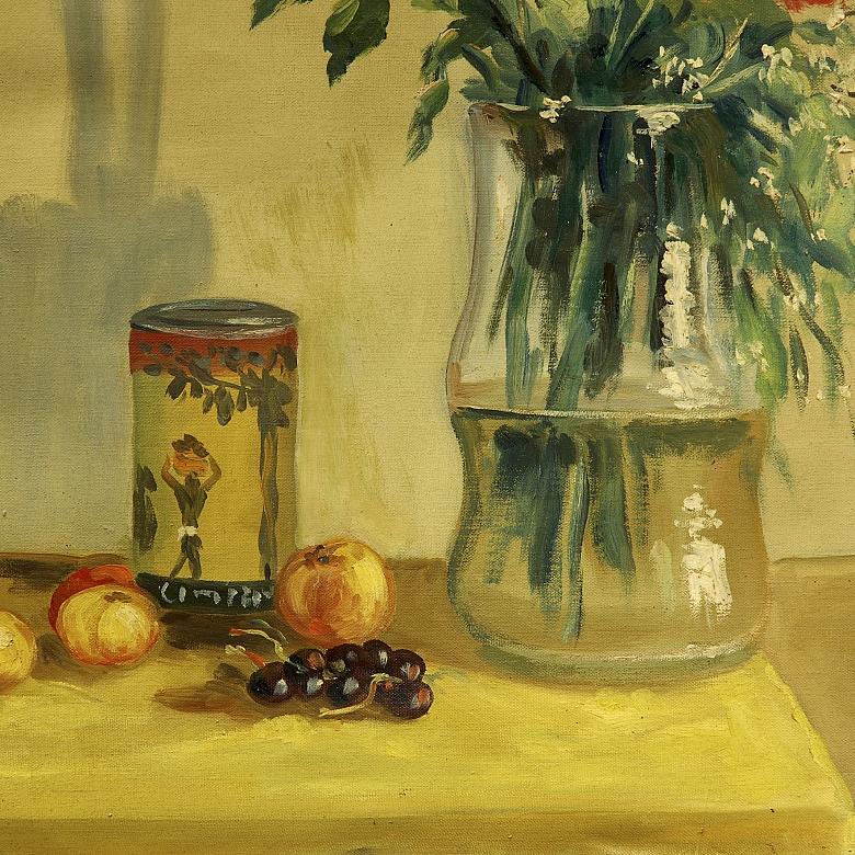 蒙萊昂 Monleón《花卉靜物畫一對》1957年 - 2