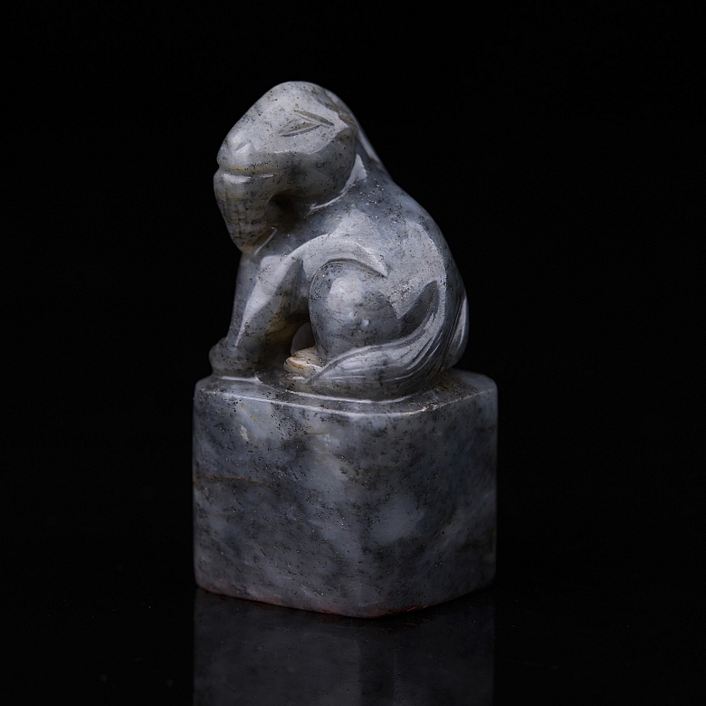 Sello de jade gris de Hetian