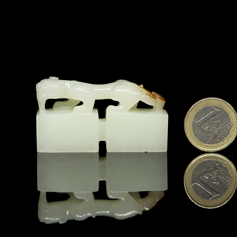 Doble sello de jade blanco