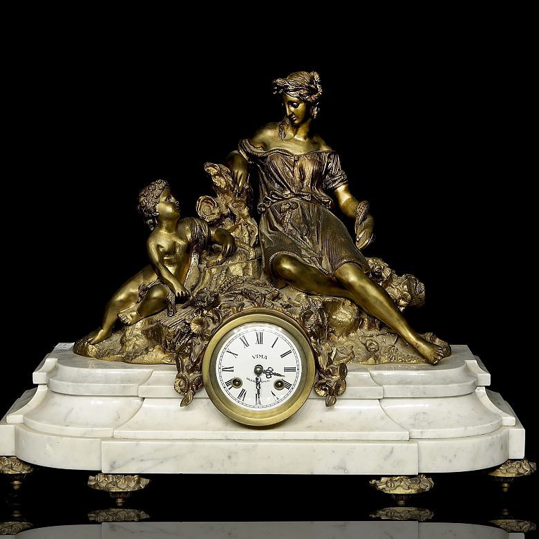 VIMA table clock, ‘Allegory’, 20th century