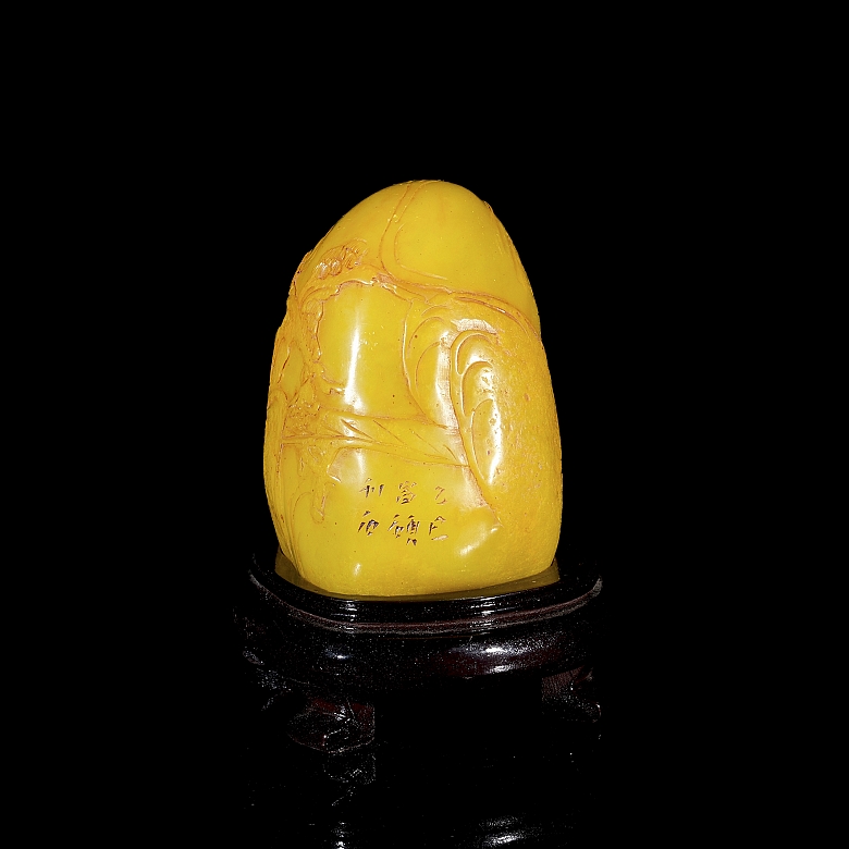 Shoushan stone seal ‘Scene on the Bridge’, Qing dynasty
