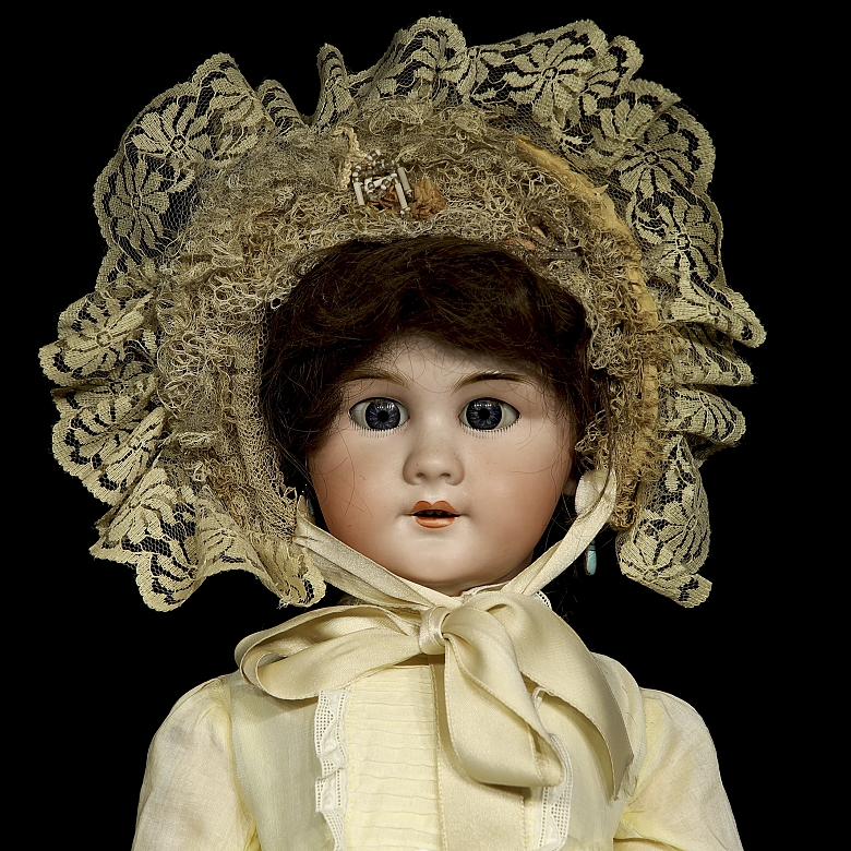 Muñeca de porcelana, serie de exportación D. E. P., Alemania, c. 1895-1905