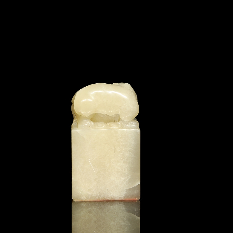Carved jade seal ‘Elephant’, Qing dynasty - 3