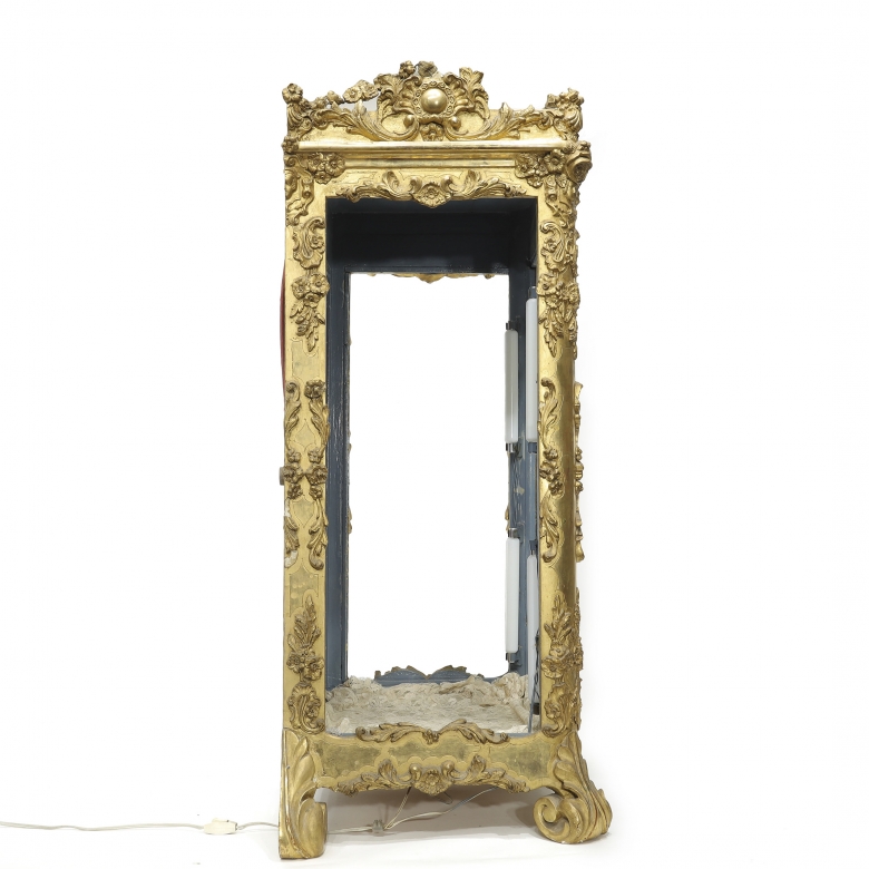 Carved and gilded wood niche, 19th century - 2