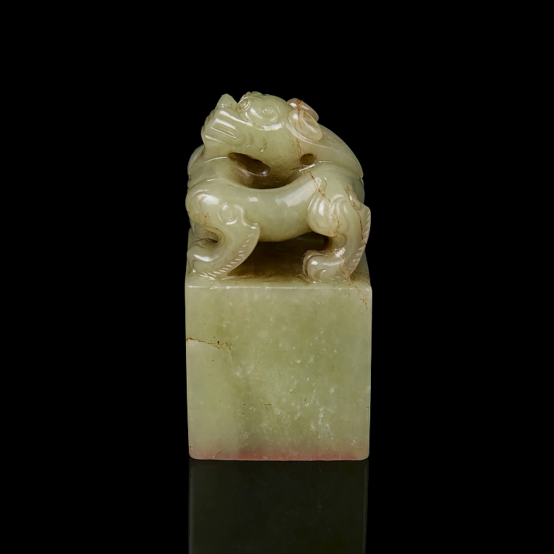 Yellow jade seal ‘Dragon’, Qing dynasty