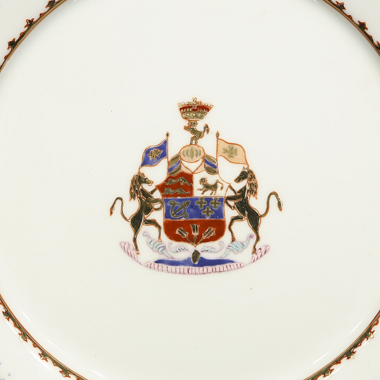 Plato de porcelana para exportación 