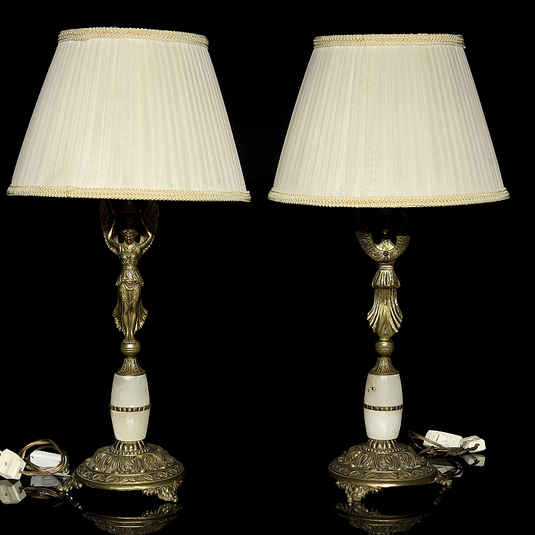 Pair of ‘Harpy’ table lamps, 20th century - 5