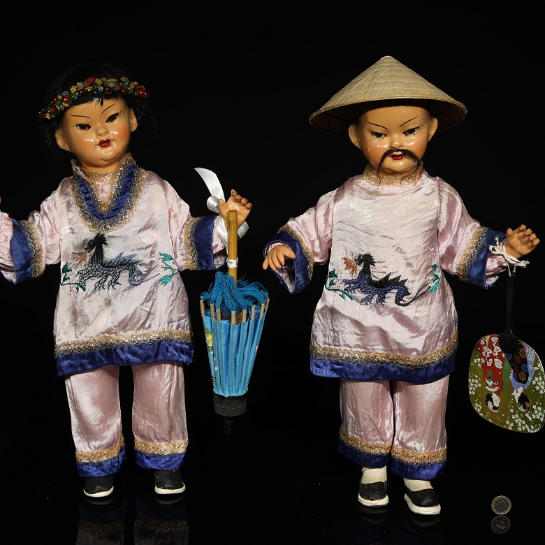 Pareja muñecos chinos, c.1950-1960