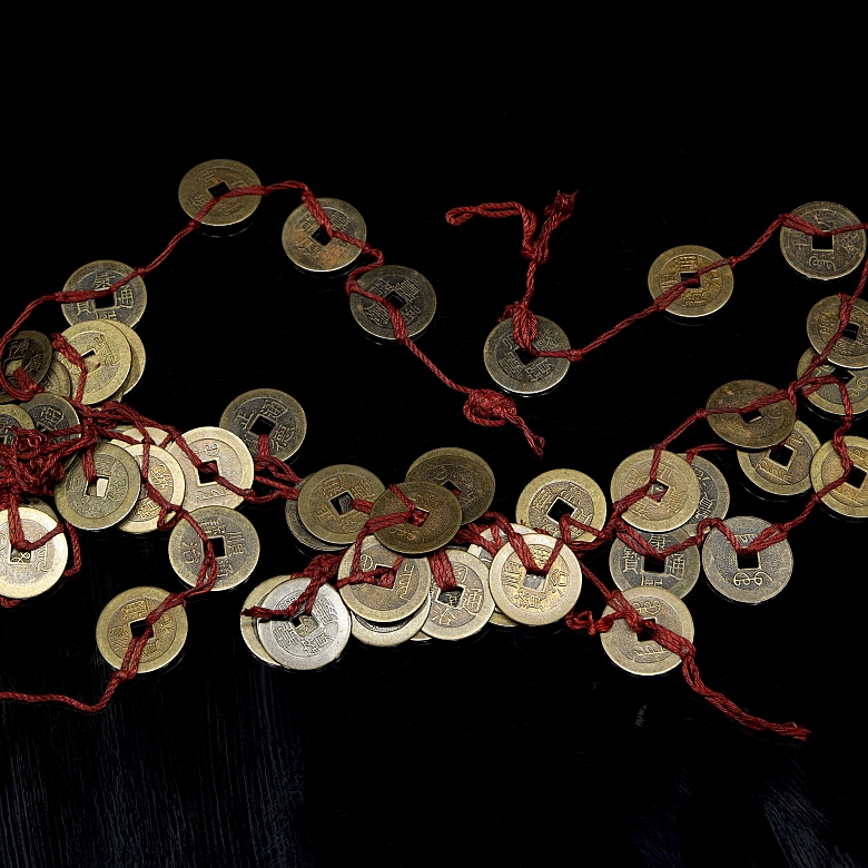 Conjunto de monedas chinas de bronce, s.XX