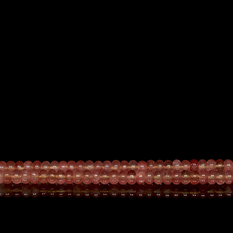 Necklace with pink stone beads - 3