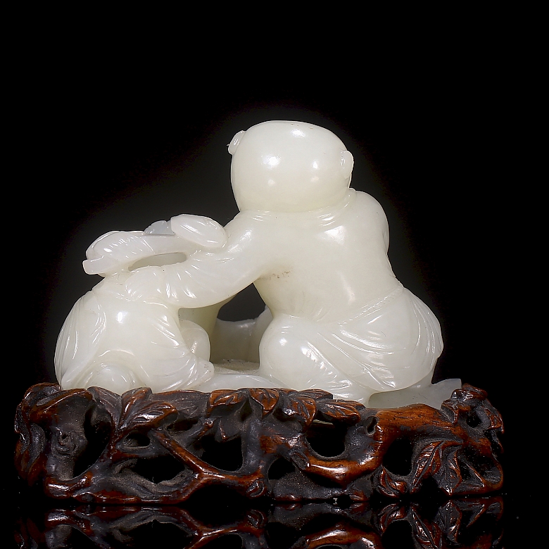 Figura de jade blanco