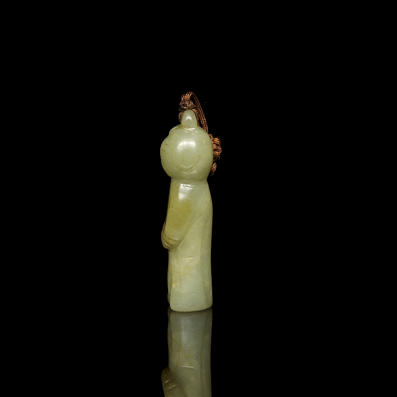 Carved jade pendant ‘Character’, Qing dynasty - 3