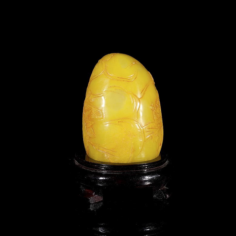 Shoushan stone seal ‘Scene on the Bridge’, Qing dynasty