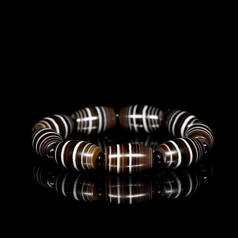 Pulsera de nueve cuentas Dzi, dinastía Liao