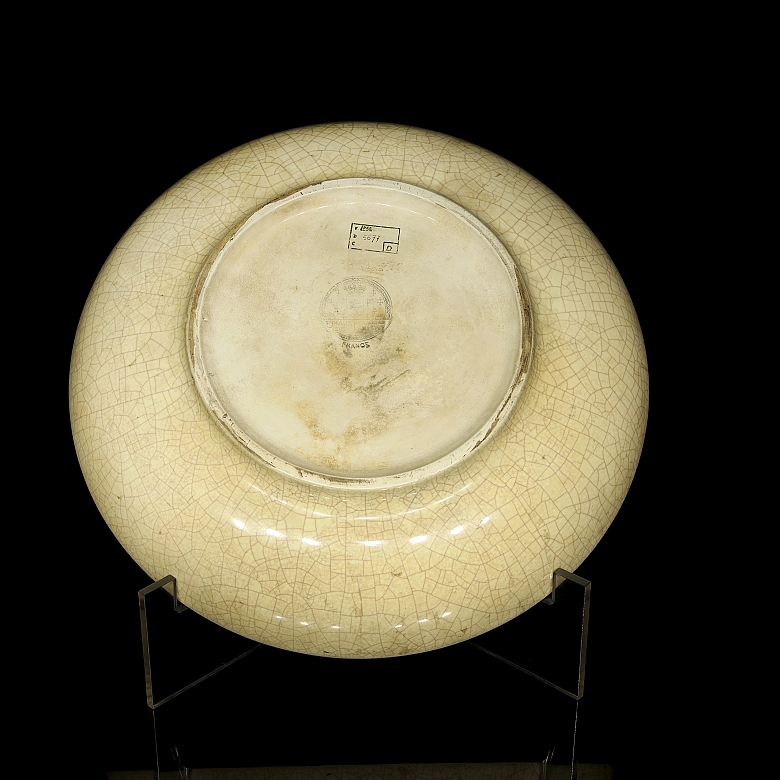 Longwy, glazed ceramic plate ‘Birds’, early 20th century