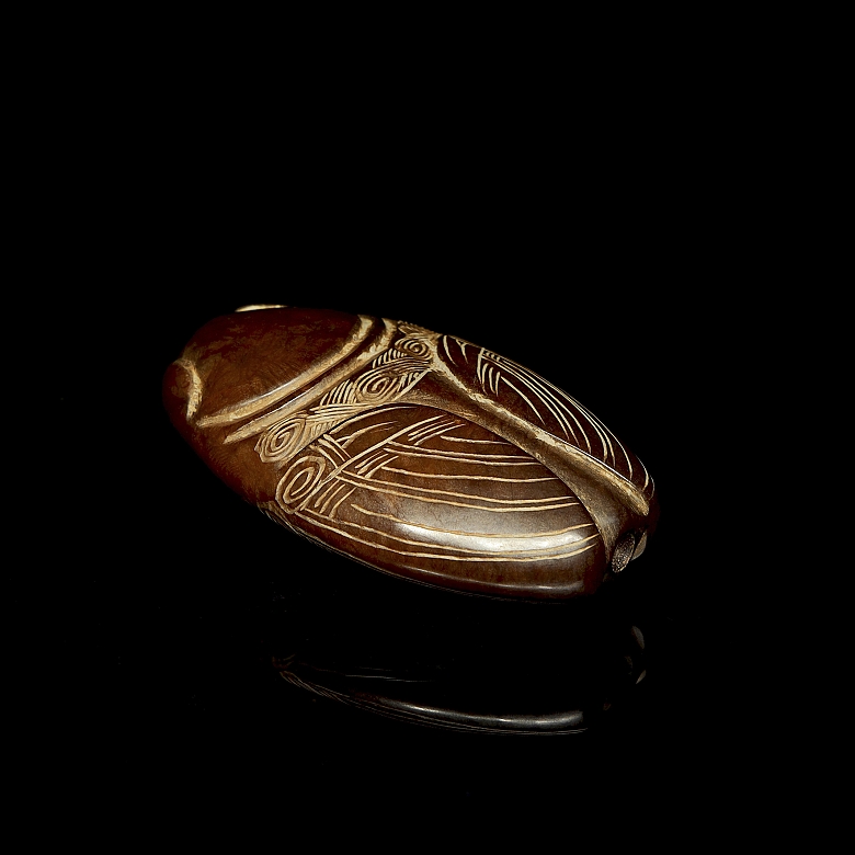 Carved jade pendant ‘Cicada’, Liangzhu culture - 5