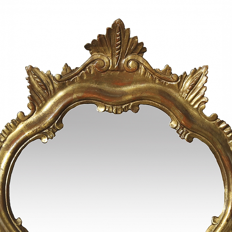 Conjunto de espejo y cornucopias de estilo rococó, s.XX - 1