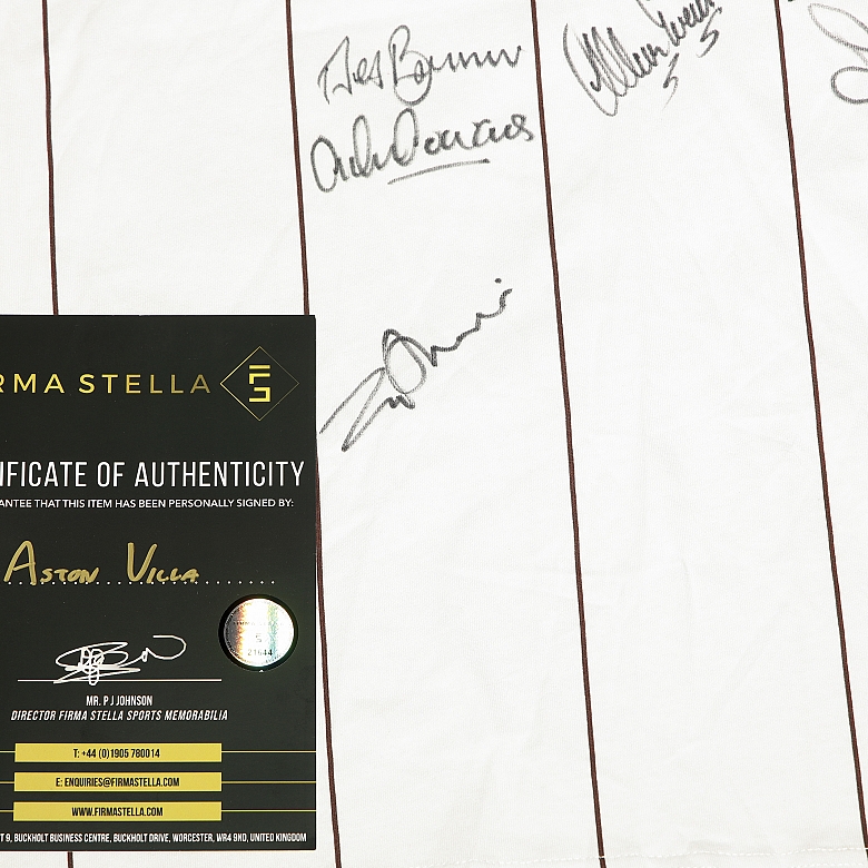 Aston villa shirt, Champions Cup Final 1981-82 signed and certified. - 1