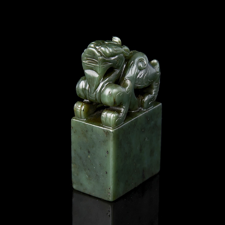 Sello de jade verde 