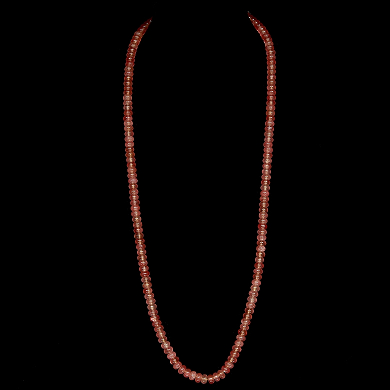 Collar con cuentas de piedra rosa - 2
