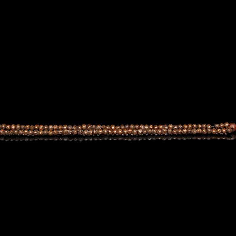 Mala with 113 Bodhi seed and agate beads, 20th century - 1