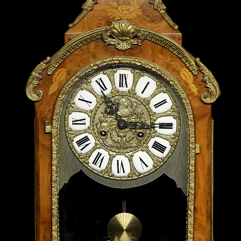 Louis XV style mantel clock by Franz Hermle and Sons - 5