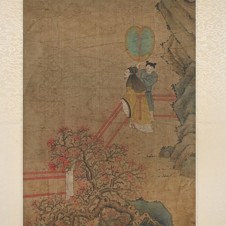 Conjunto de cuatro pinturas chinas 