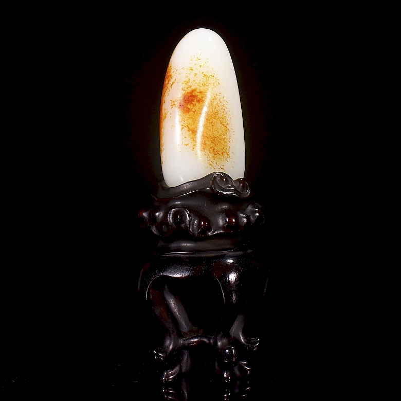 Roca de jade blanco de Hetian, dinastía Qing