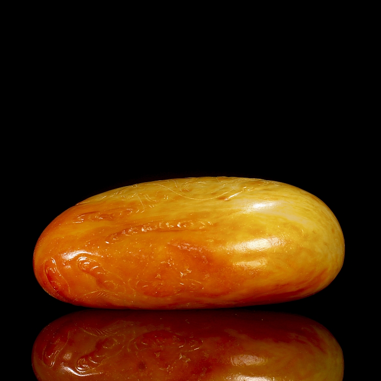 Roca de jade blanco tallado 