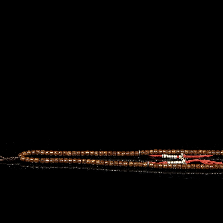 Collar Mala de ciento ocho semillas, Tibet, dinastía Qing