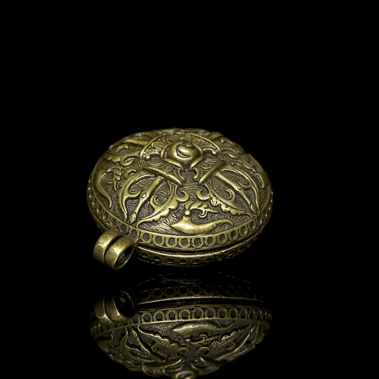 Pequeña caja de bronce, Tíbet, s.XIX-XX