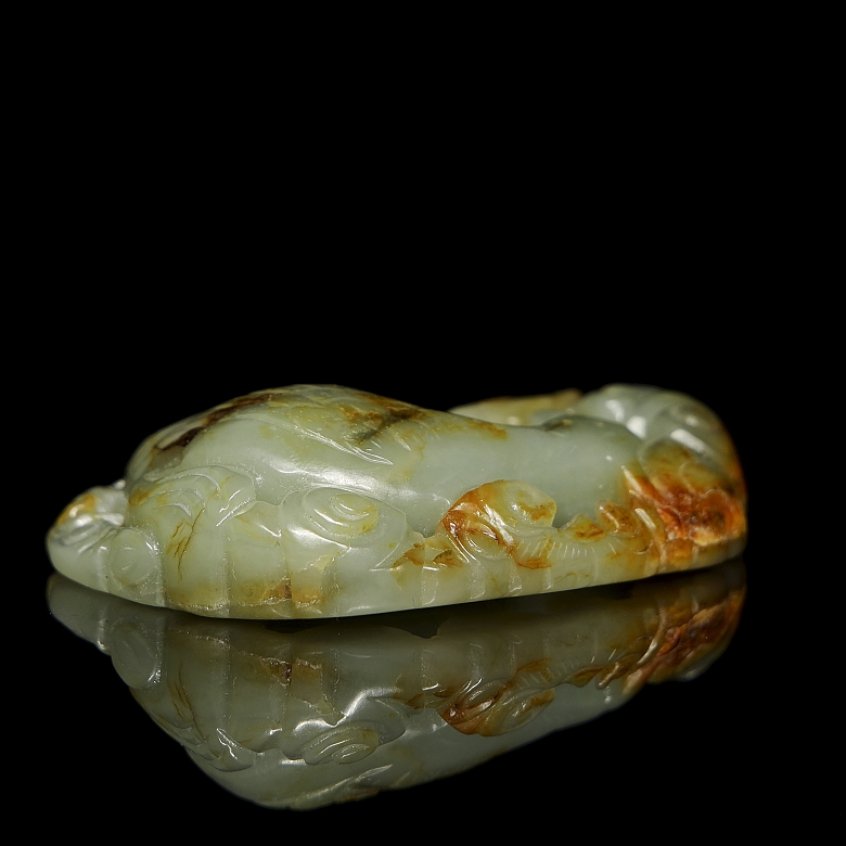 Carved jade pendant ‘Bird with branches’, Qing dynasty - 3