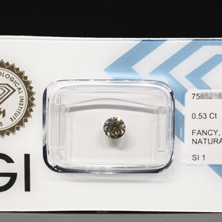Diamante natural talla brillante, 0.53 ct, certificado IGI