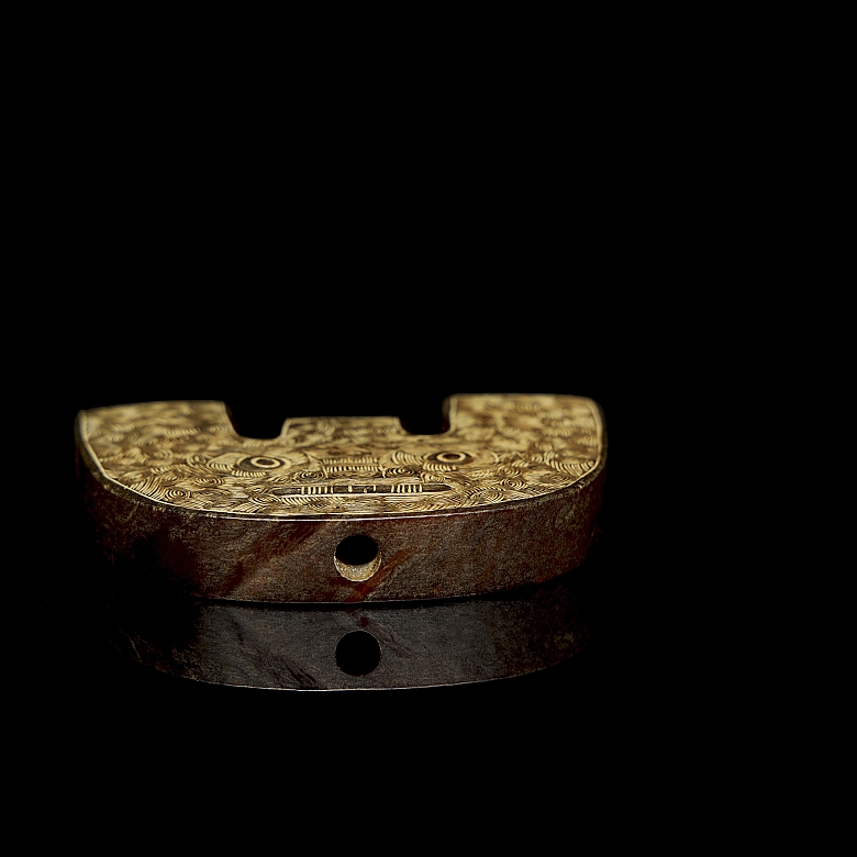 Carved jade amulet ‘Sun God’, Liangzhu culture - 4