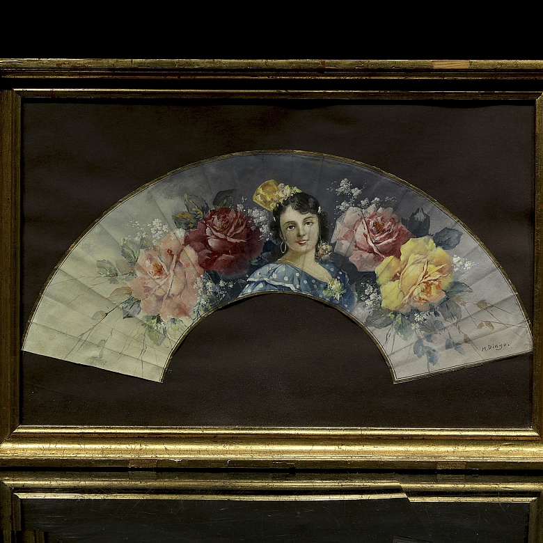 Manuel Diago Benlloch (1903-?) 《手持阳伞的安达卢西亚女子》