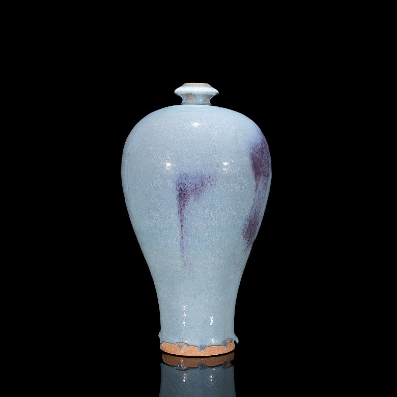Jarrón meiping con esmalte junyao, estilo Yuan